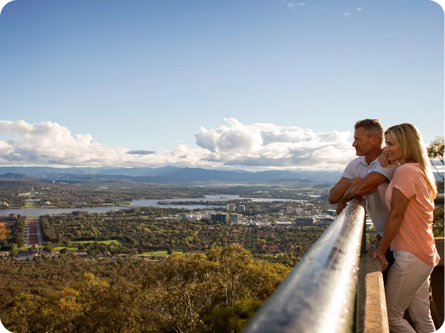 Couple overlooking Canberra