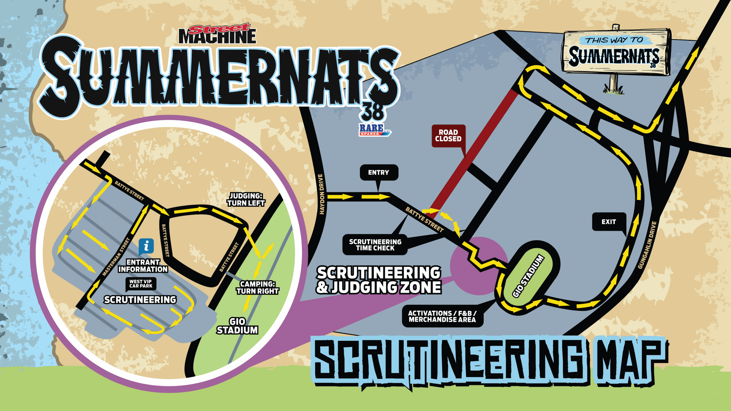 Summernats 38 Scrutineering Map