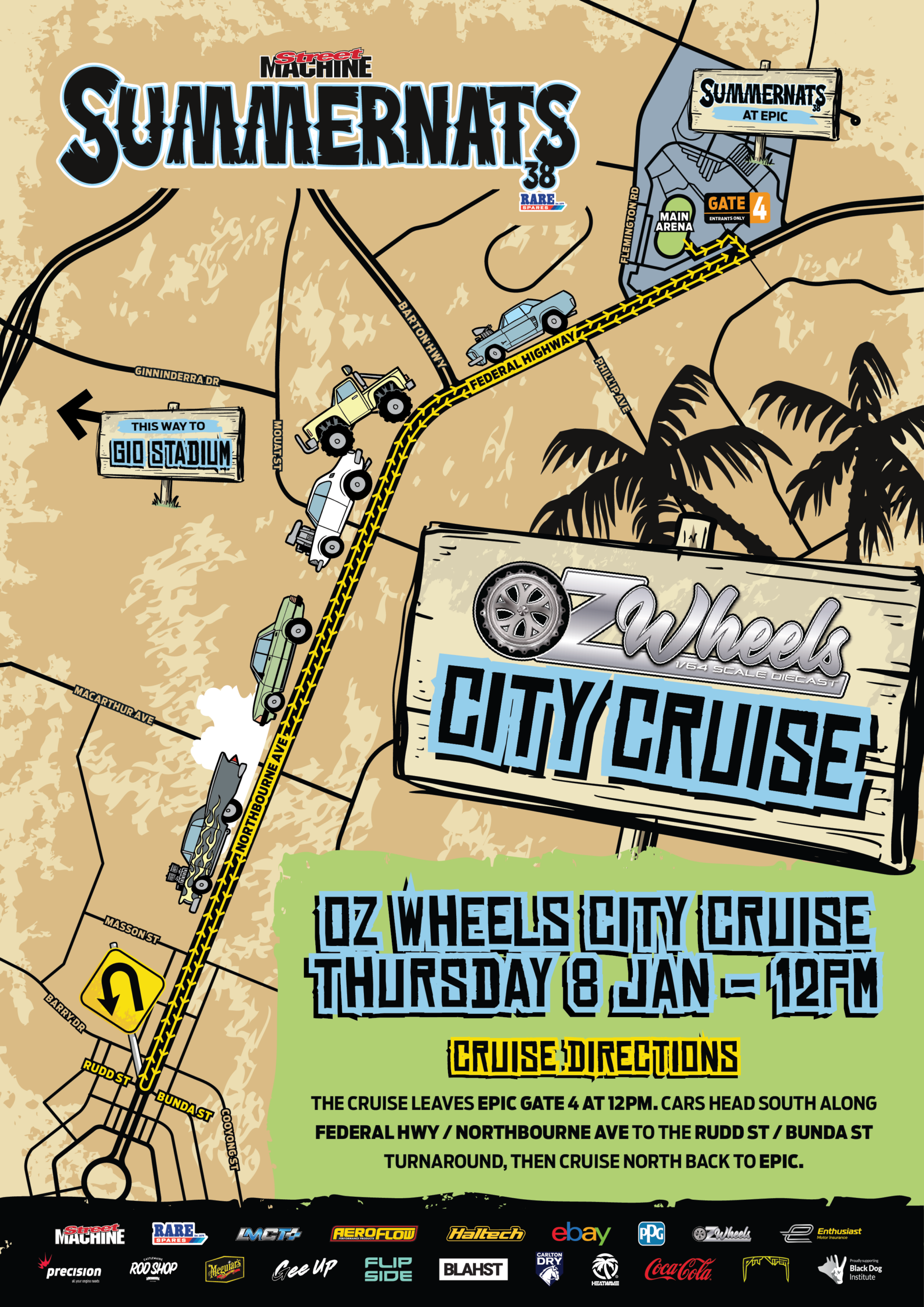 OzWheels City Cruise Map