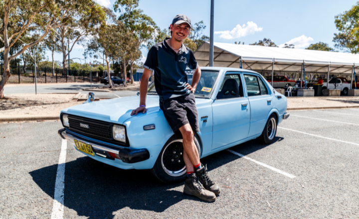 Happy Summernats entrant standing with his car 720x440 Happy Summernats entrant standing with his car