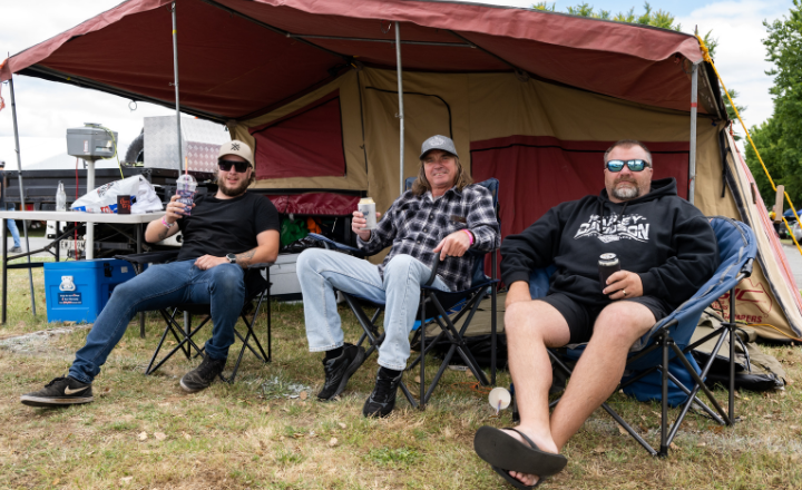 Three Summernats entrants sitting at camp site - 720x440 Three Summernats entrants sitting at camp site