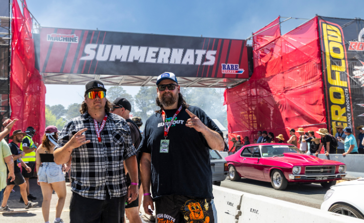 Two happy Summernats fans at the event Two happy Summernats fans at the event